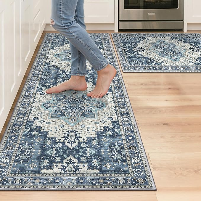 GENIMO Kitchen Rugs Non Slip Washable, Cushioned Standing Mat, Kitchen Runner by GENIMO