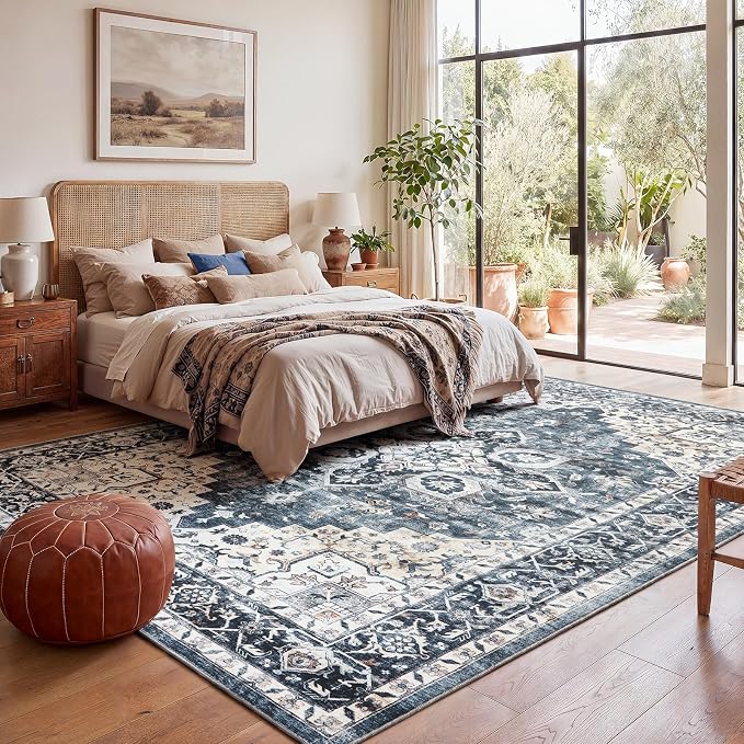 AMADA HOMEFURNISHING 8x10 Washable Area Rug, Low-Profile - Image 8