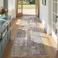 DMOYEST Washable Runner Rug for Hallway: 3x8 Neutral Modern Abstract Low Pile by DMOYEST