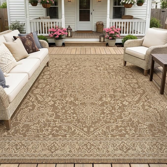 MontVoo-Outdoor Rug-Patio Rug 9x12 ft Polypropylene Indoor Outdoor Rugs Carpet by MontVoo