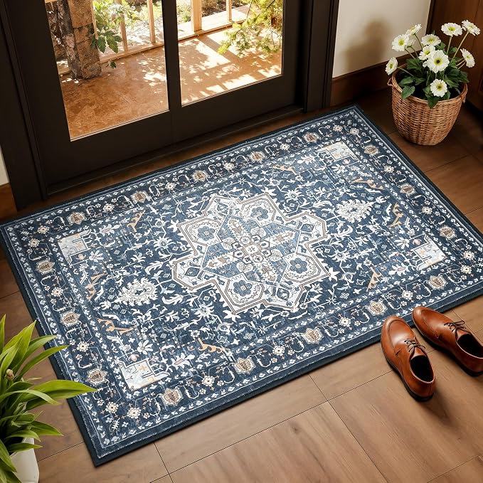 Rugflix 2x3 Small Area Rugs for Entryway, Washable Entrance Door Mat Non-Slip by RugflixAreaRugs