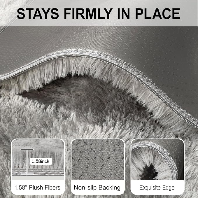 5x8 Ft Light Grey Large Area Rugs - Image 6