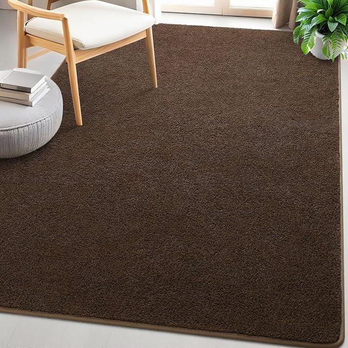 4x6 Feet Brown Area Rugs for Bedroom, Indoor Washable Memory Foam Rug for - Image 8