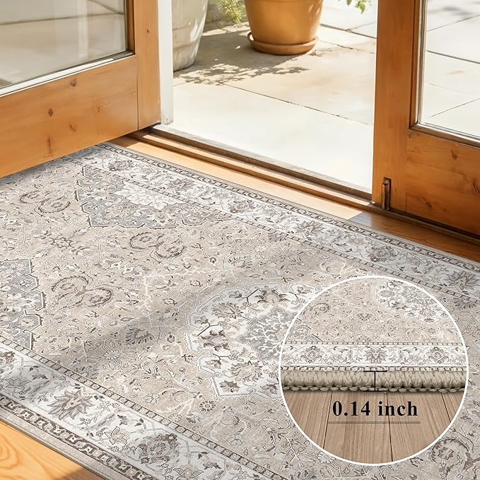 Washable Hallway 3x4 Floor Mats: Farmhouse Non-Slip Kitchen Sink Area Rug - Image 2