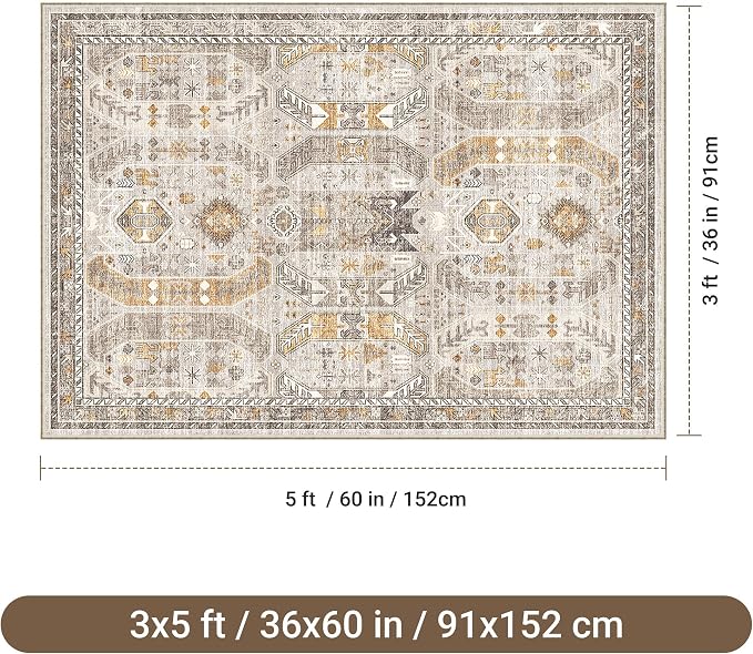 befbee 3x5 Rug, Ultra-Thin Area Rugs - Image 2