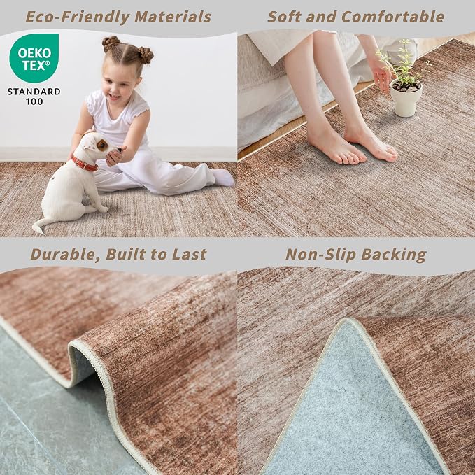 3x4 Washable Entryway Area Rug – Non-Slip Modern Abstract Small Area Rug - Image 6