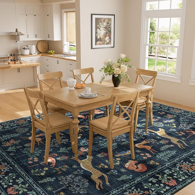DUKINO 5x7 Rug, Washable Animal Living Room Rug - Image 6