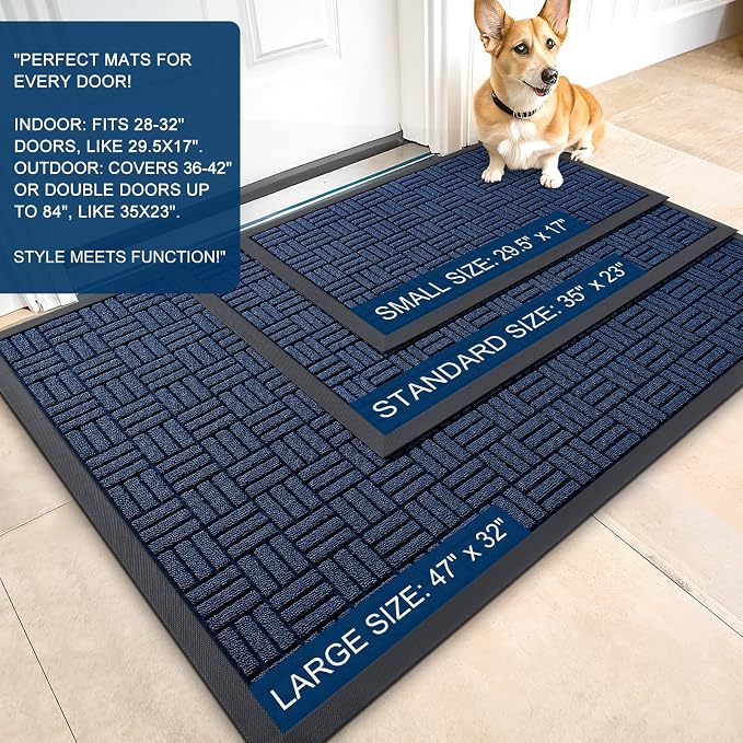 OLANLY Front Door Mat Outside Entrance 29.5x17, Heavy Duty Sturdy Natural - Image 3