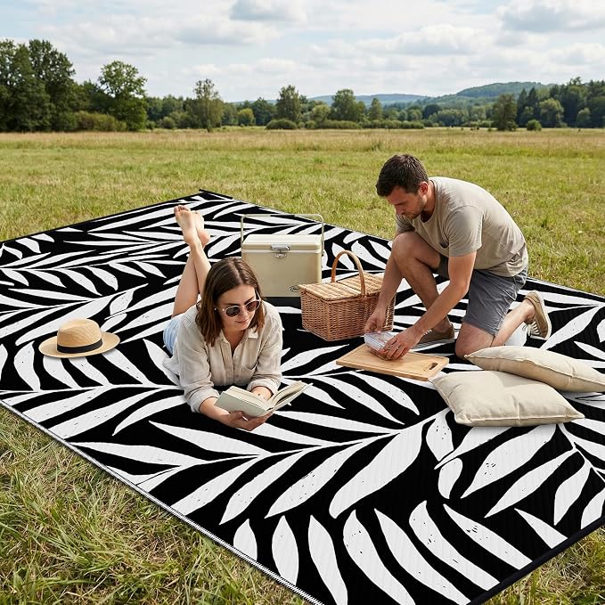 Smiry Outdoor Rug 9x12 ft, Waterproof Reversible Plastic Straw Rugs, Outdoor - Image 4