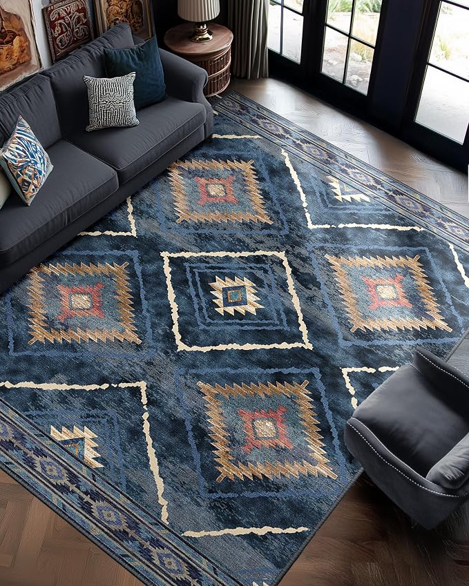 BESTSWEETIE Area Rug 8x10 Rug Machine Washable Non-Slip Low Pile Print Pattern by BESTSWEETIE