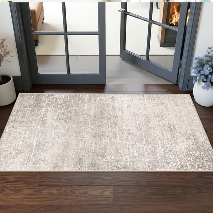 Washable 2x5 Kitchen Runner Rug: Abstract Water Resistant Sink Stove Entryway by HYHAOYUNLAI