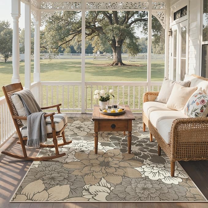 GENIMO Indoor Outdoor Area Rug 4'x6', Machine Washable Rugs - Image 6