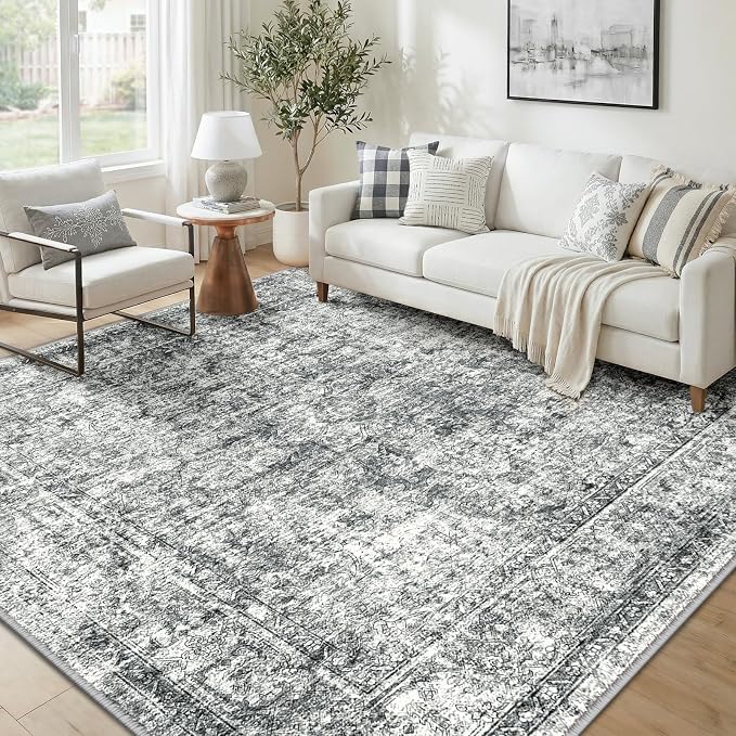 CAPALOCA Machine Washable Rugs Nursery Rug Sq6ft Cute Girl Non Slip Low Pile - Image 2