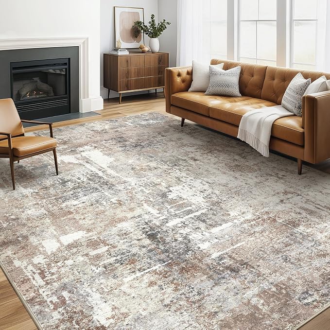LOONGRUG 5x8 Area Rug Living Room: Machine Washable Large Abstract Soft Rugs by LOONGRUG