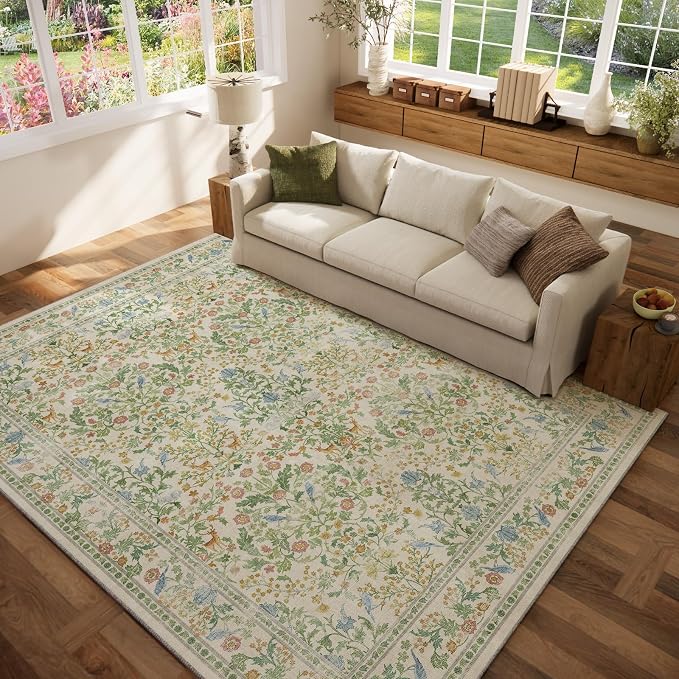 Washable Area Rugs for Living Room: 6x9 Bedroom Rug Stain Resistant Non Slip - Image 8