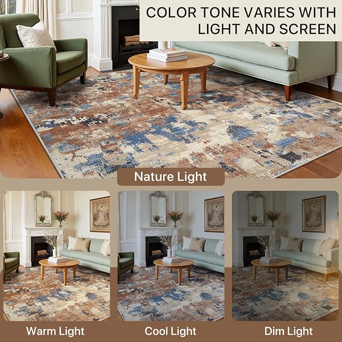 BEIMO Area Rugs 8x10 for Living Room Bedroom, Modern Abstract Machine Washable - Image 9