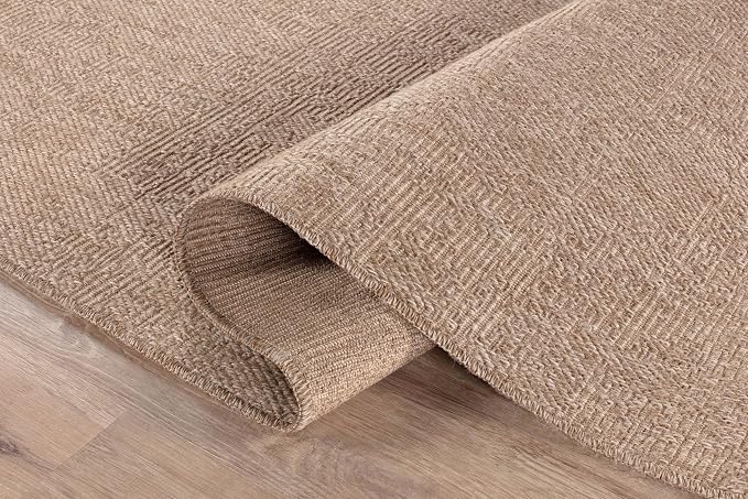 CAMILSON Easy Jute Rug 4x6, Indoor Outdoor Natural Color Fiber Area Rugs - Image 5