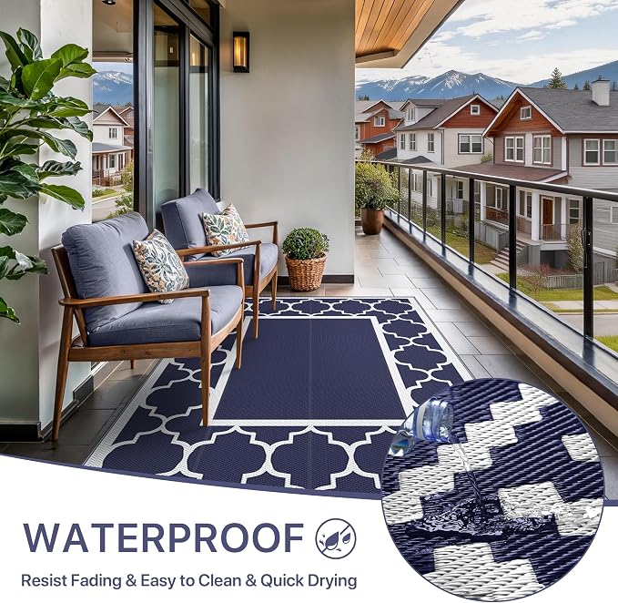 GENIMO 5' x 8' Outdoor Rug Waterproof - Image 6