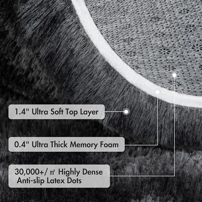 4x6 Ft Shag Rugs for Bedroom Living Room, Tie-Dyed Ultra Soft Fluffy Furry Area - Image 8
