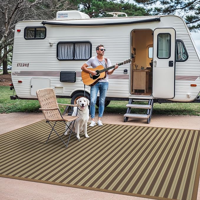 GENIMO Outdoor Rug for Patio Clearance, Lightweight Waterproof RV Camping Mat - Image 4