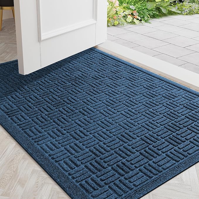 Mibao Front Door Mat Outdoor Entrance, Waterproof Dirt Trapper Doormat by Mibao