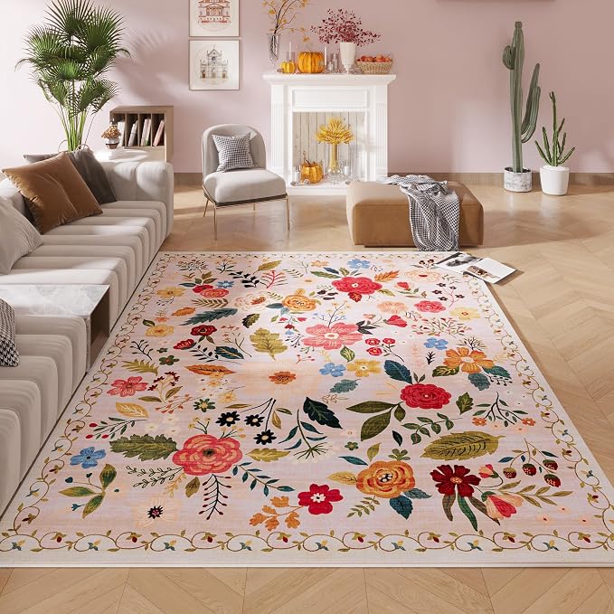 Rugcomf Area Rugs 8x10 Rug for Living Room Clearance Washable Boho Area Rug Non - Image 7