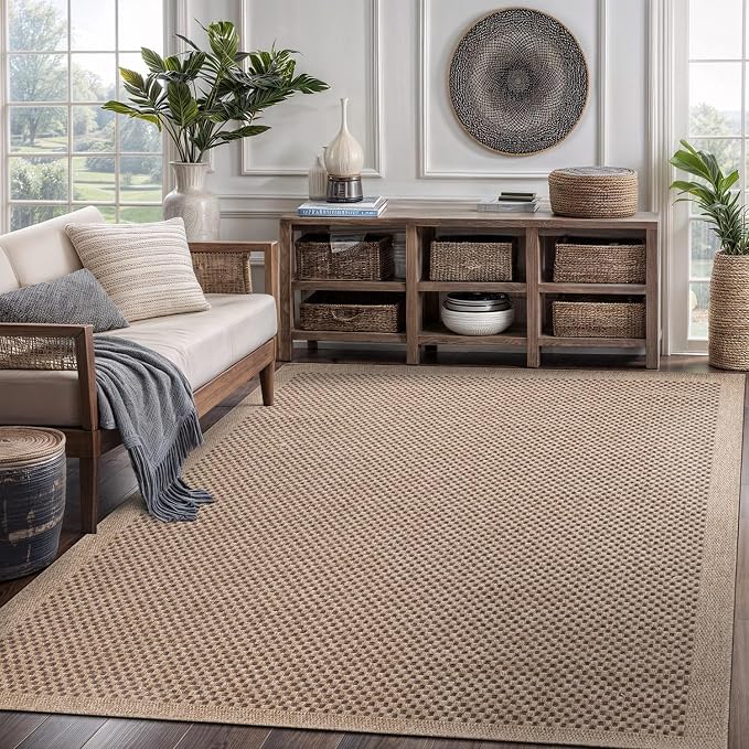 CAMILSON Easy Jute Rug 8x10, Indoor Outdoor Natural Color Fiber Area Rugs - Image 5