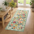 DUKINO 2x5 Runner Rug for Hallway, Washable Kitchen Floral Runner Rug by DUKINO