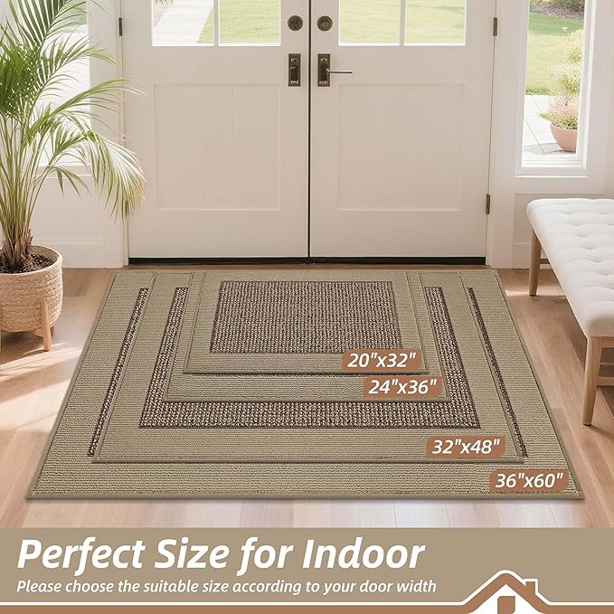 BEQHAUSE Indoor Door Mat 32" x 48", Dirt Trapper Door Mats Non-Slip Entryway - Image 2