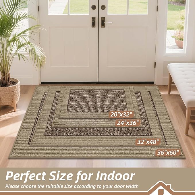 BEQHAUSE Indoor Door Mat 24" x 36", Dirt Trapper Door Mats Non-Slip Entryway - Image 2