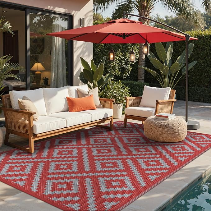 GENIMO Christmas Outdoor Rug for Patio Clearance, Lightweight Waterproof RV - Image 4