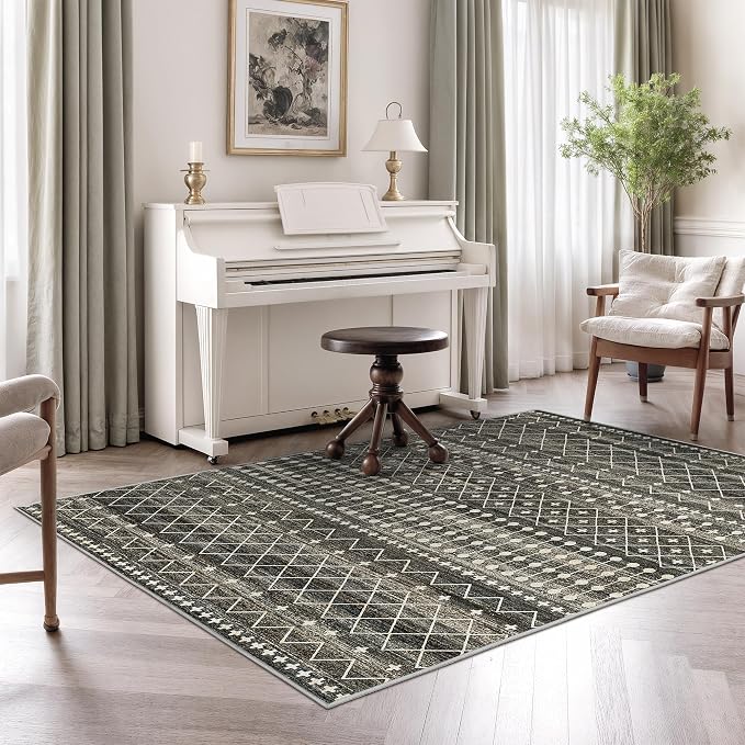 3x5 Washable Rug Moroccan Small Entryway Rug Non Slip Indoor Floor Carpet - Image 8