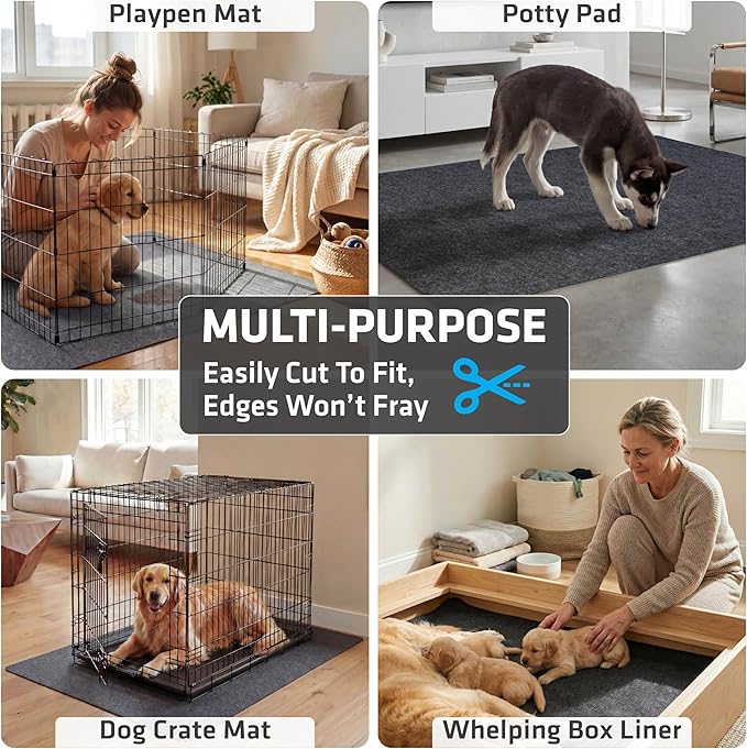 Drymate 2-Pack Jumbo Dog Playpen Mat, Waterproof, Slip-Resistant, Machine - Image 5
