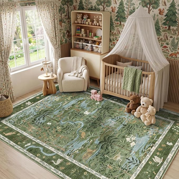 Jungle Animal Print 3x5 Washable Rug - Image 2