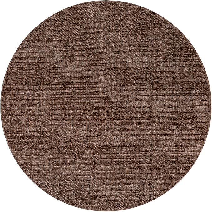 CAMILSON Easy Jute Round Rug 6ft Indoor Outdoor Brown Color Fiber Area Rugs - Image 2