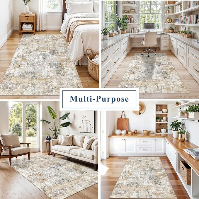 4x6 Washable Entryway Rug – Non-Slip Low-Pile Small Area Rug - Image 4