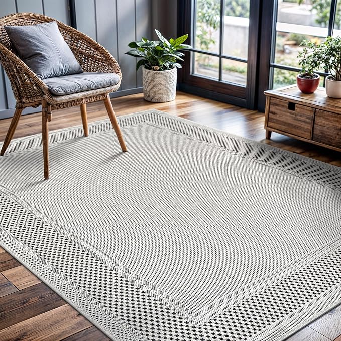 CAMILSON Easy Jute Rug 9x12, Indoor Outdoor Off-White Color Fiber Area Rugs - Image 4