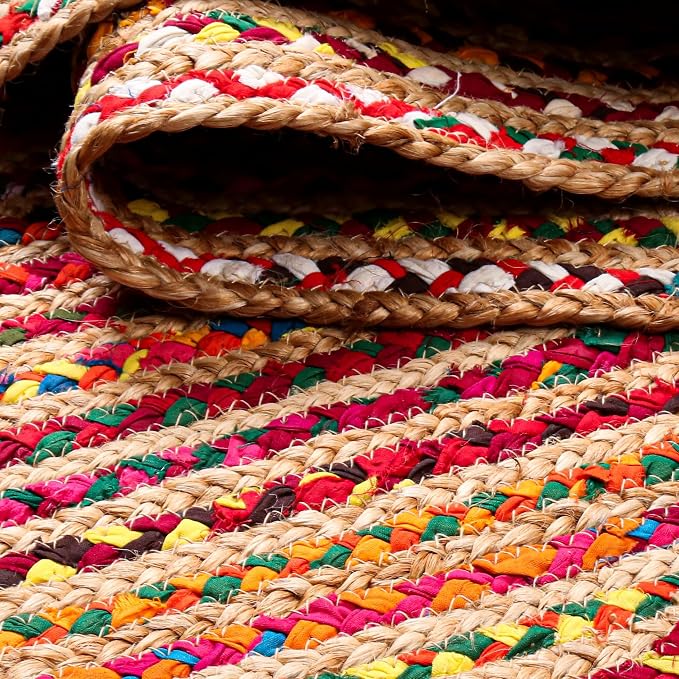 Hausattire Bohemian Braided Rug 5' Round - Image 10