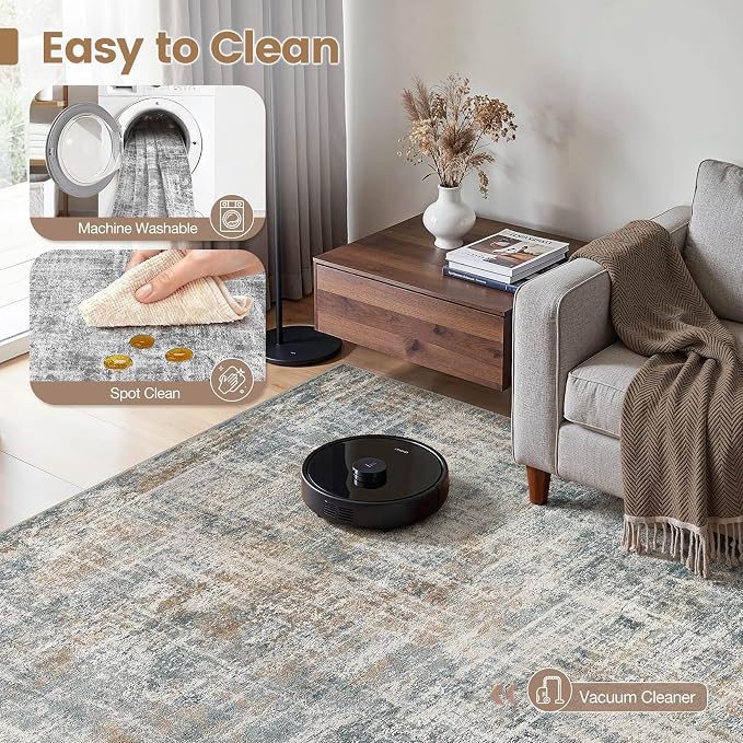 cotiled Washable 7x9 Area Rug for Living Room - Image 2