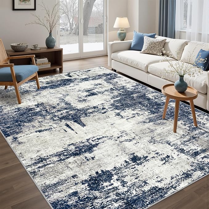 Washable Rug 6x9 Area Rugs: Soft Large Living Room Rug by Tosuoka