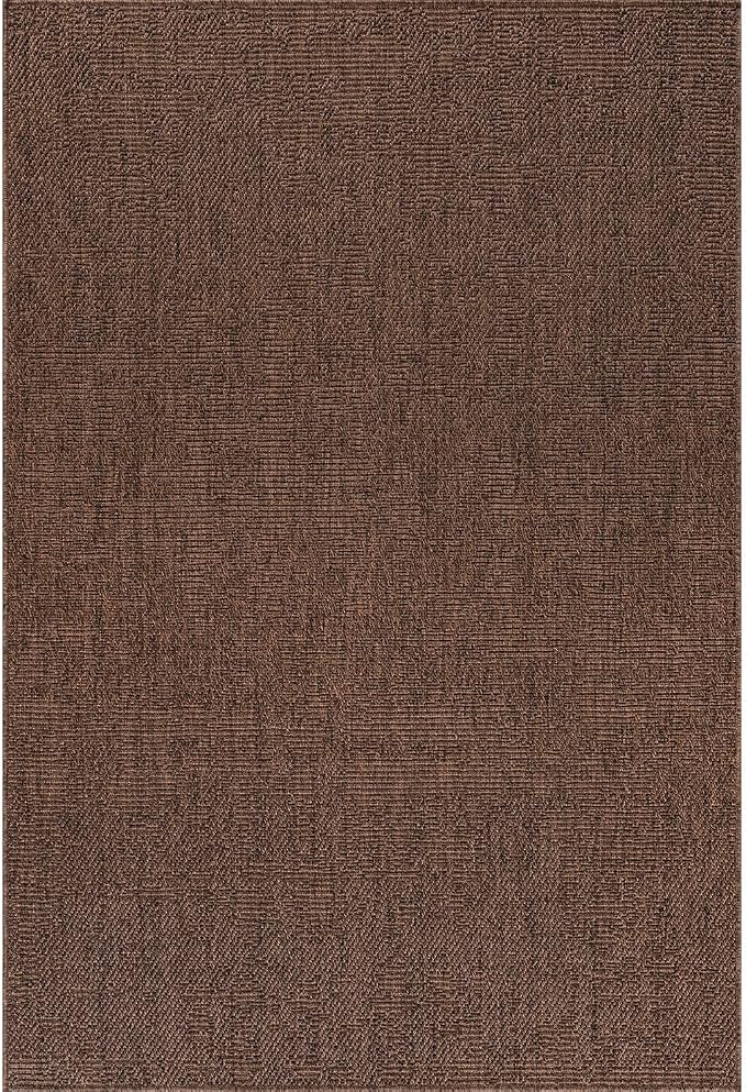 CAMILSON Easy Jute Rug 4x6, Indoor Outdoor Brown Color Fiber Area Rugs - Image 2