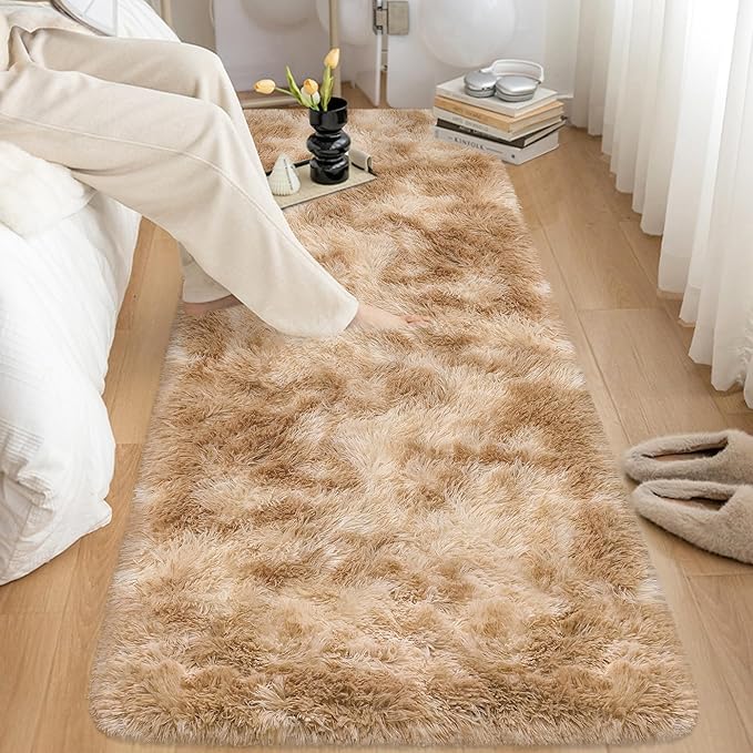 2x5 Feet Beige Fluffy Runner Rug - Image 8