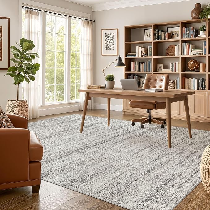 Nakagishi 7X9 Area Rugs Living Room: Washable Large Vintage Rug Neutral - Image 5