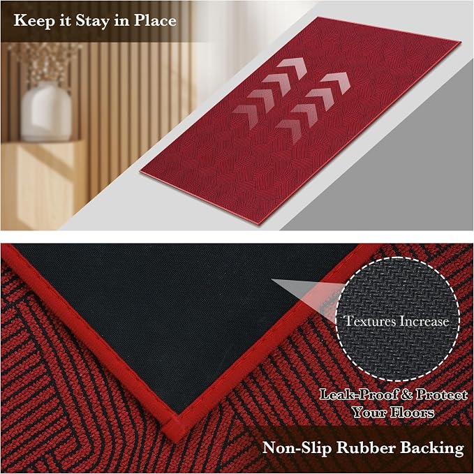 Indoor Door Mat 17"x30", Low-Profile Welcome Front Door Mat Indoor Entrance - Image 5