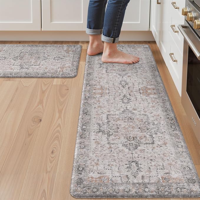 GENIMO Kitchen Mats for Floor 2PCs, Washable Anti Fatigue Mat for Cushioned - Image 3