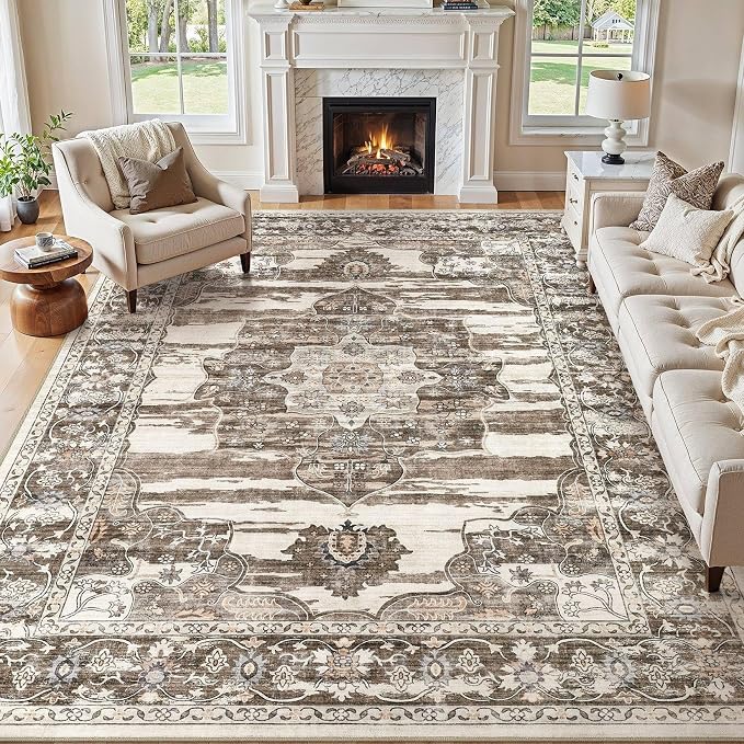 Washable 8x10 Area Rug for Living Room & Dining Room by JessibouAreaRug