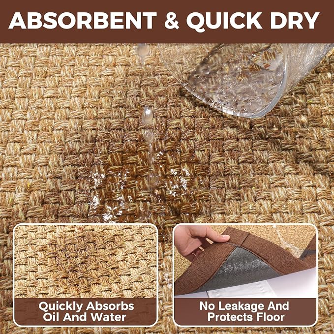 YDKGL Kitchen Runner Rugs Non Slip Washable Anti Fatigue, Super Absorbent 0.4" - Image 6