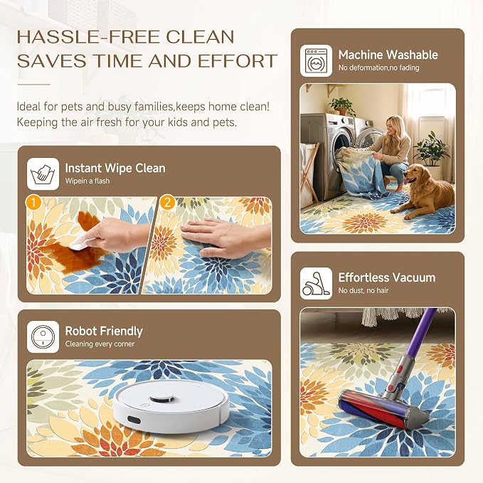 6x9 Indoor Outdoor Area Rug Washable Patio Rug Colorful Non Slip Non Shedding - Image 7
