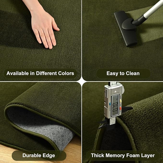 Amearea Large Modern Area Rugs for Bedroom Living Room, 5x8 Feet Olive Green - Image 4
