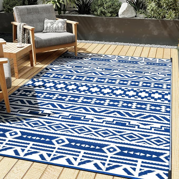 HUGEAR Outdoor Plastic Straw Rug, Waterproof Outdoor Rugs by HUGEAR